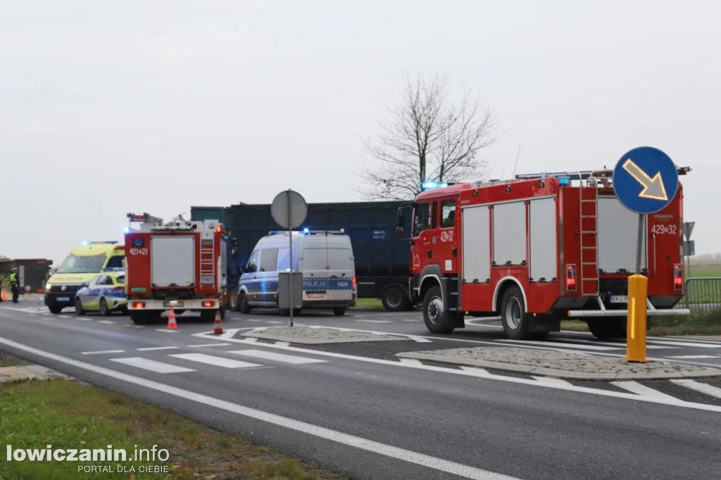 Zderzenie ciężarówek na DK 92