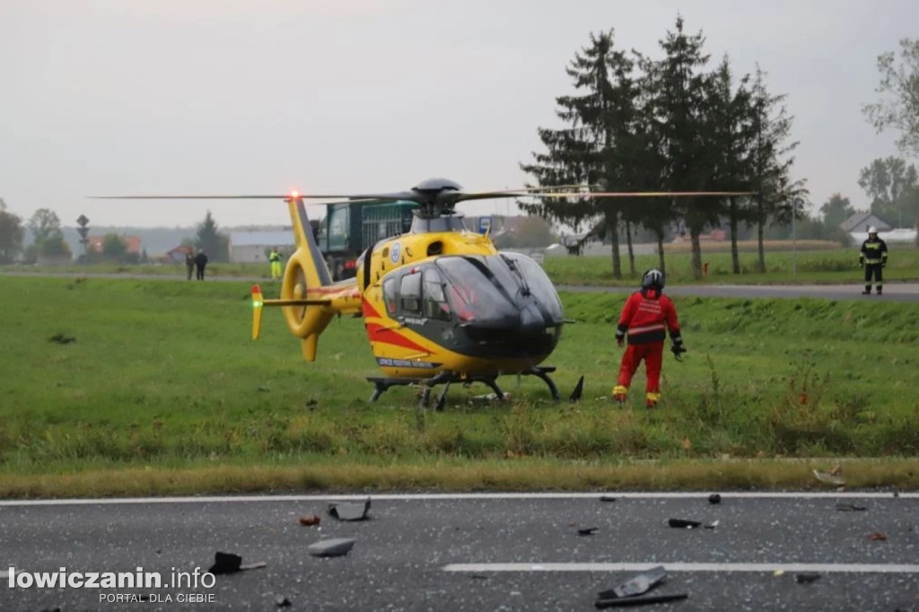 Zderzenie ciężarówek na DK 92