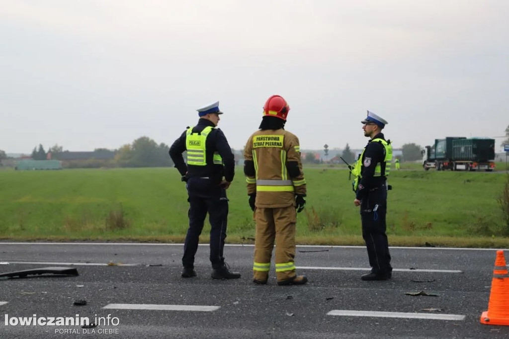 Zderzenie ciężarówek na DK 92
