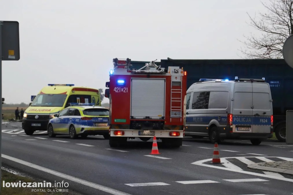 Zderzenie ciężarówek na DK 92