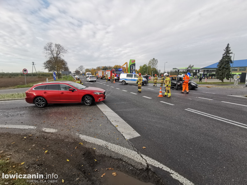 Wypadek w Kompinie. Poszkodowany motocyklista