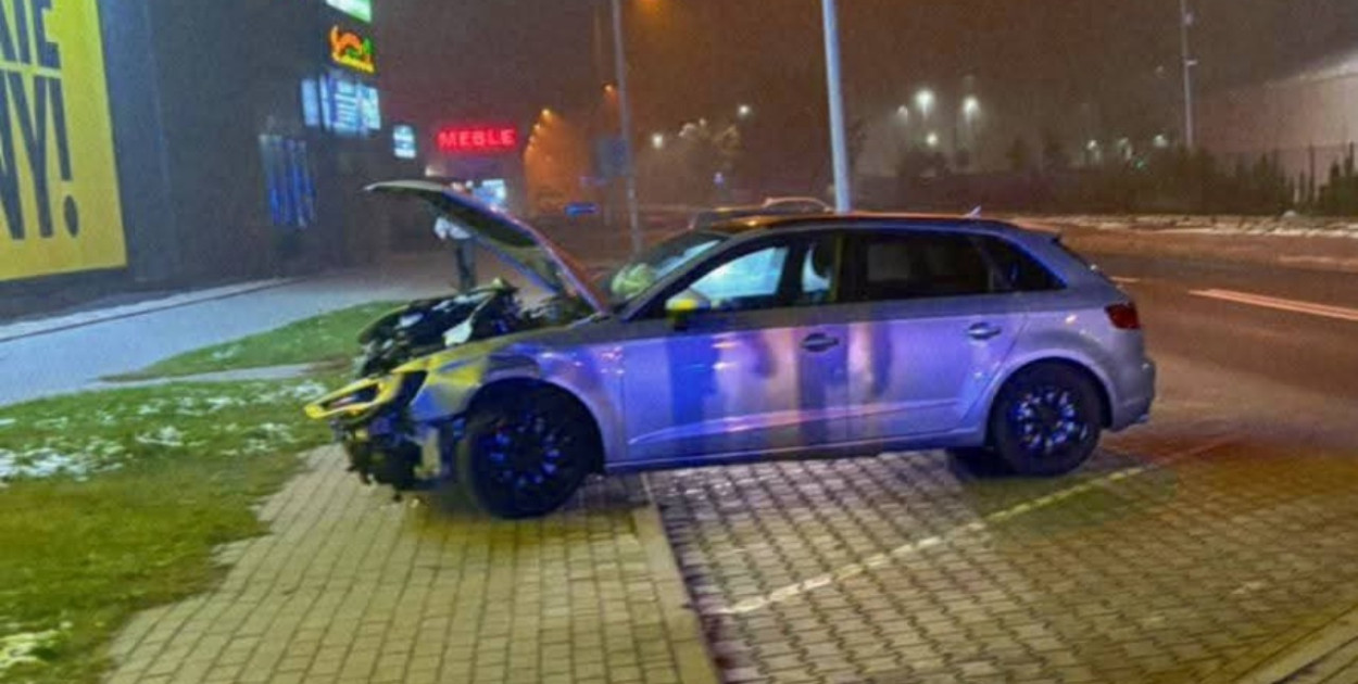 Nocna kolizja w Łowiczu