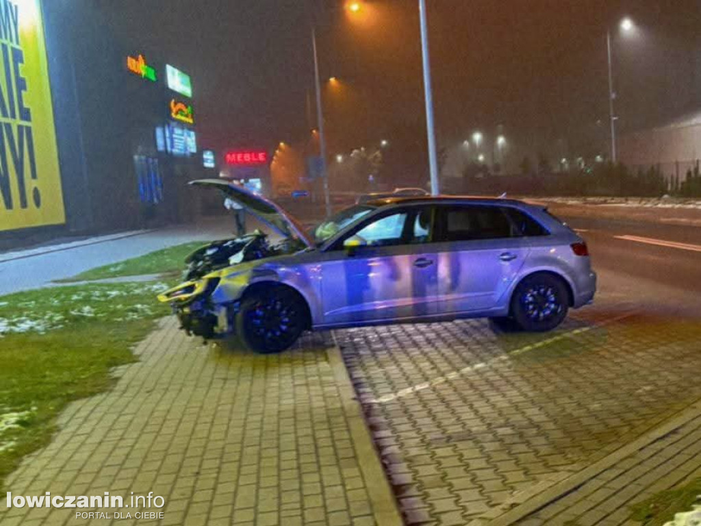 Nocna kolizja w Łowiczu
