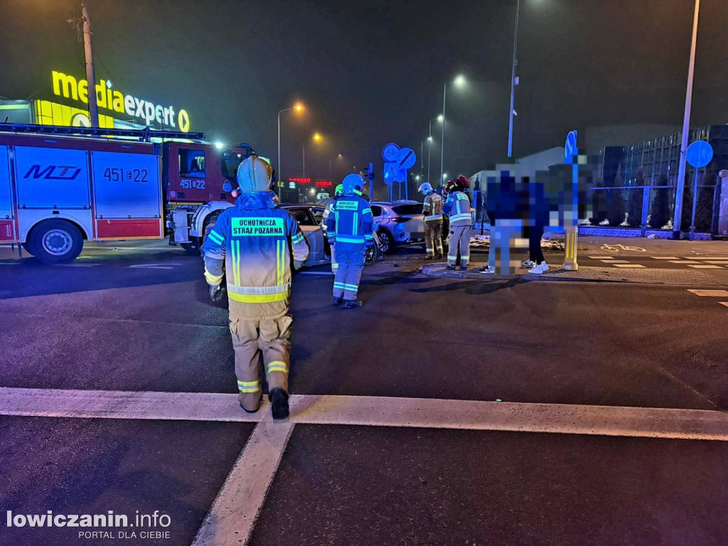 Nocna kolizja w Łowiczu