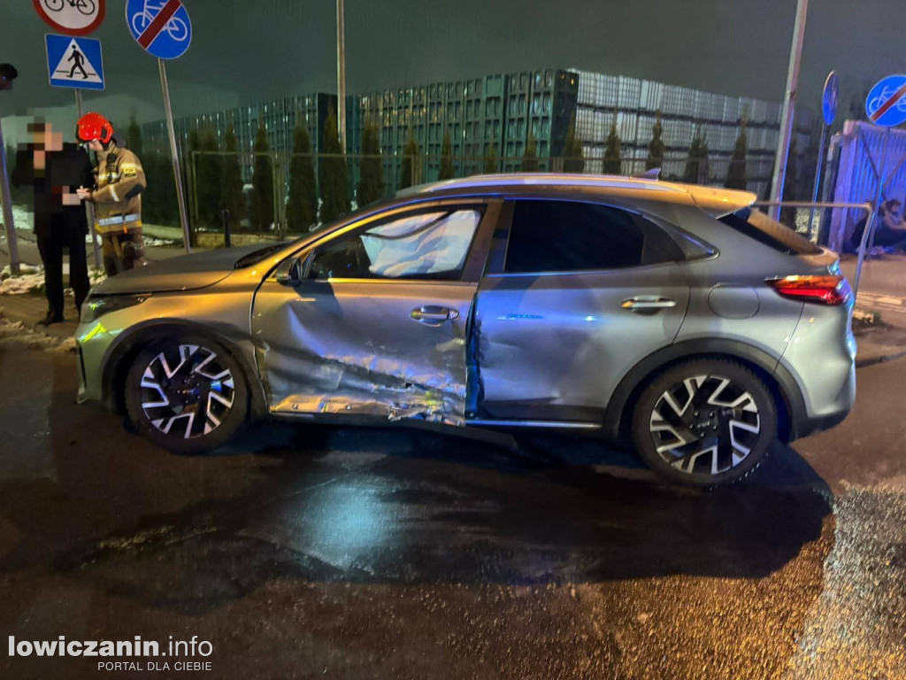 Nocna kolizja w Łowiczu