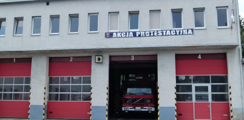 JRG PSP w Strykowie - akcja protestacyjna. Fot. LJS