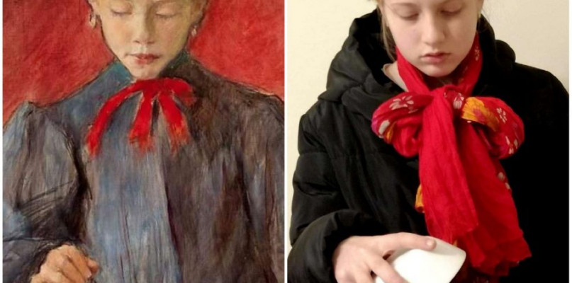 "Dziewczynka gasząca świecę" Stanisława Wyspiańskiego.