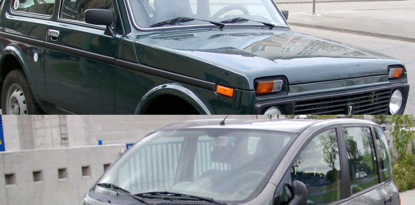 Łada Niwa i Fiat Multipla. fot. Wikipedia.pl