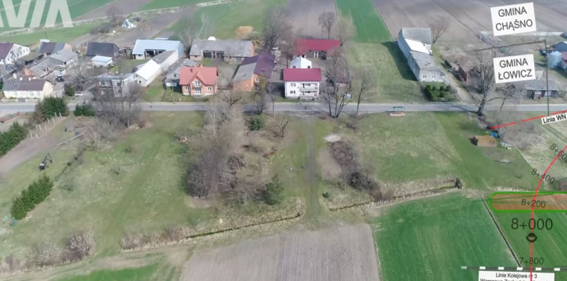 Klewków - widok z drona na miejsce przejścia jednego z wariantów obwodnicy. 