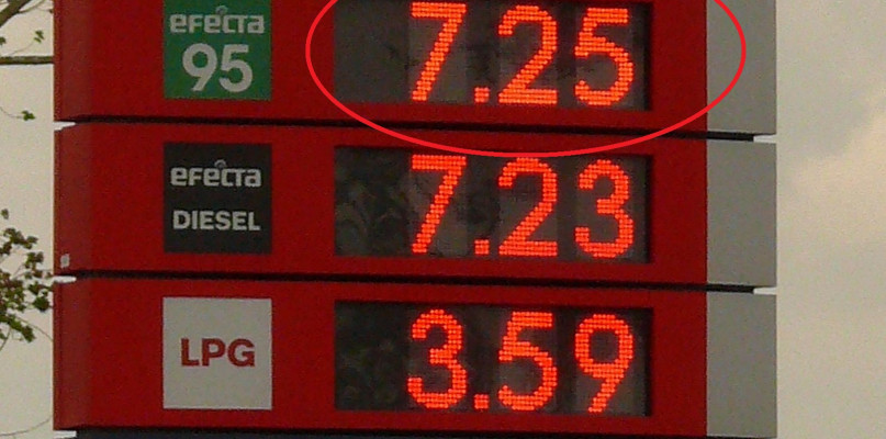 Jedna z dzisiejszych stacji paliw oferuje E95 za 7,25 zł.