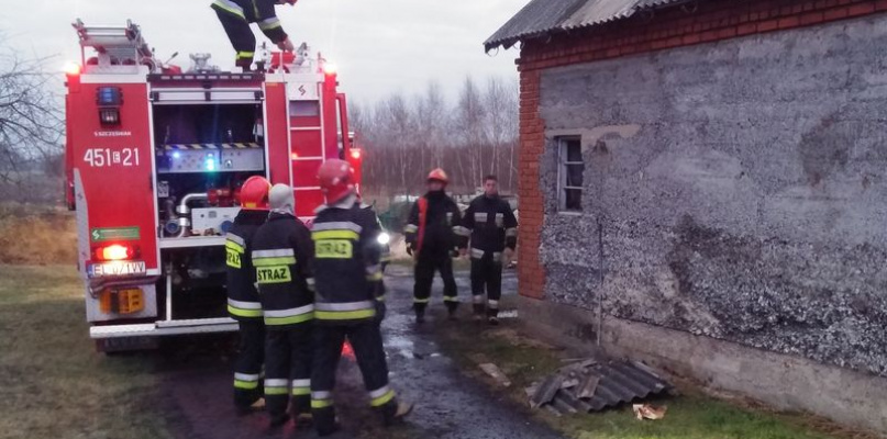 Pożar domu w zachodniej części Nieborowa.