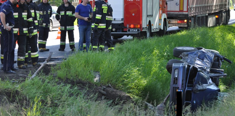 Wypadek na skrzyżowaniu ul. Armii Krajowej z Poznańską w Łowiczu