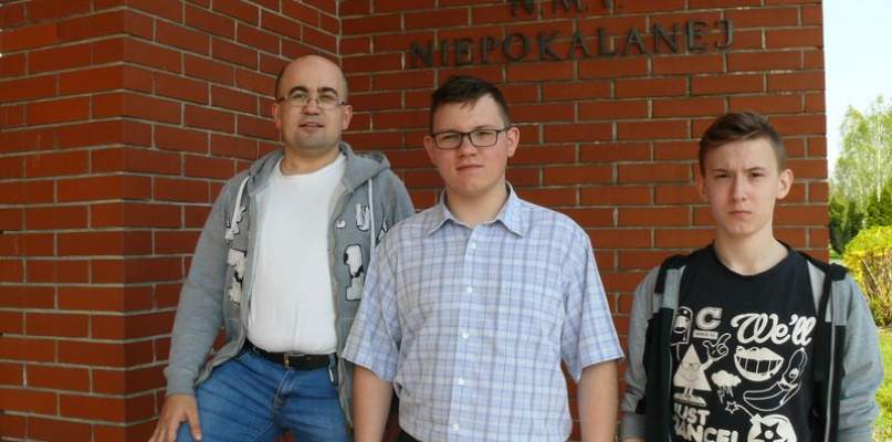 Uczestnicy Dni otwartych w WSD w Łowiczu: Łukasz Sęk, Krzysztof Chlebny i Dawid Wlazło.