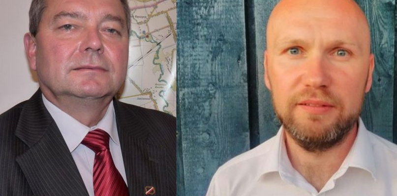 Kandydaci na wójta gminy Bolimów Stanisław Linart i Patryk Kołosowski.