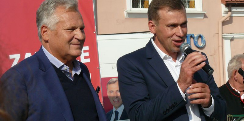 Cezary Olejniczak z byłym prezydentem RP w czasie kampanii wyborczej w Łowiczu. fot. NŁ/tb