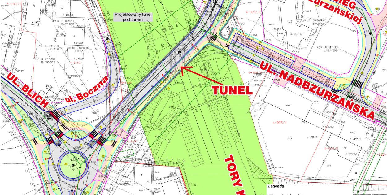 Plan przebudowy przejkazdu kolejowego w ciągu ulic Mostowa - Armii Krajowej, Chełmońskiego. fot. tb/NŁ