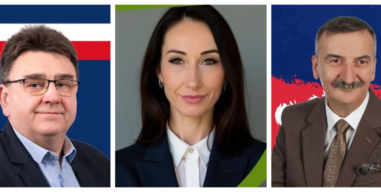 Od lewej: Mariusz Ciesielski, Aneta Tybuś, Jarosław Bogucki. fot. materiały komitetów 