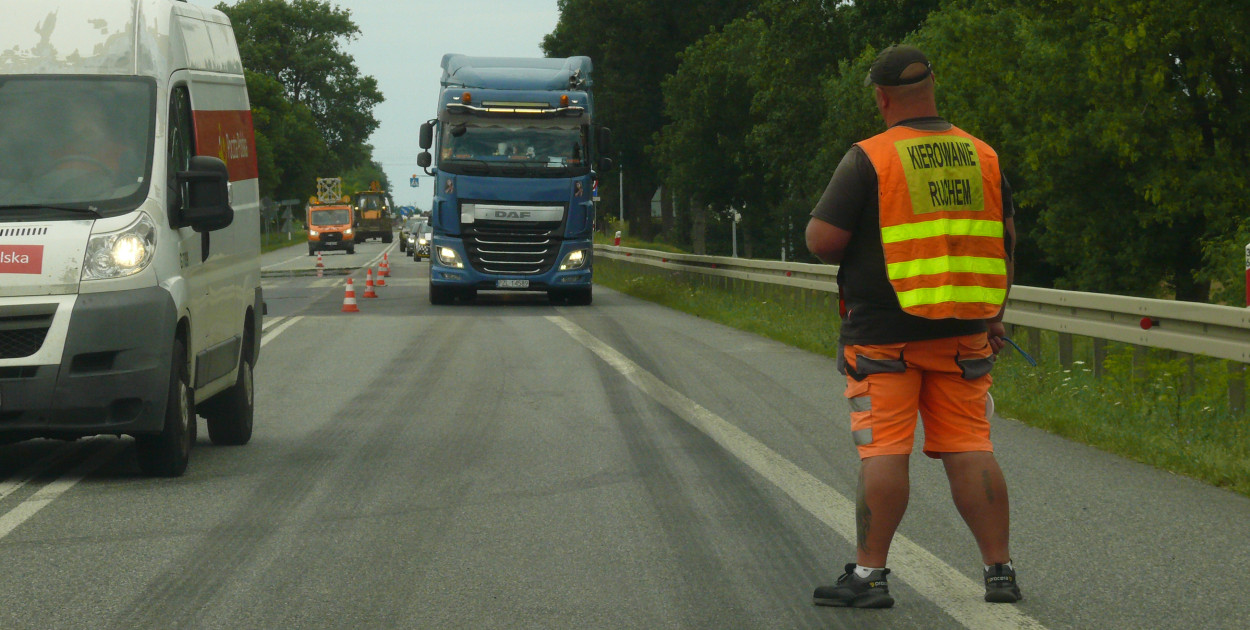 Prace na DK 92 na wysokości Klewkowa. fot. tb/NŁ