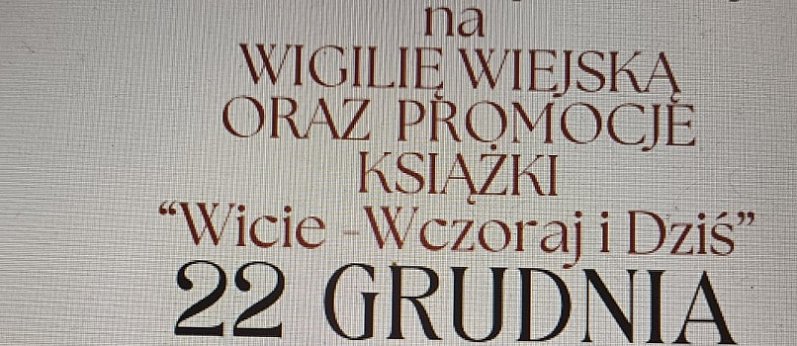 Wicie. Wigilia wiejska