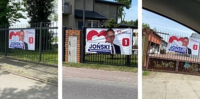 W Łowiczu skradziono banery Dariusza Jońskiego, jedynki KO do europarlamentu -311603
