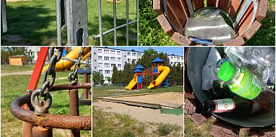 Zaniedbany plac zabaw w centrum Łowicza. Przygnębiające wrażenie...-325417