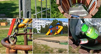 Zaniedbany plac zabaw w centrum Łowicza. Przygnębiające wrażenie...-325417