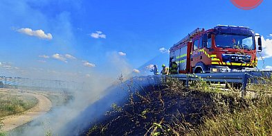 Strażacy z OSPKSRG Łyszkowice gasili płonące trawy-328488