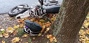 Chwile grozy przy szkole. Na motocyklu 13-latek