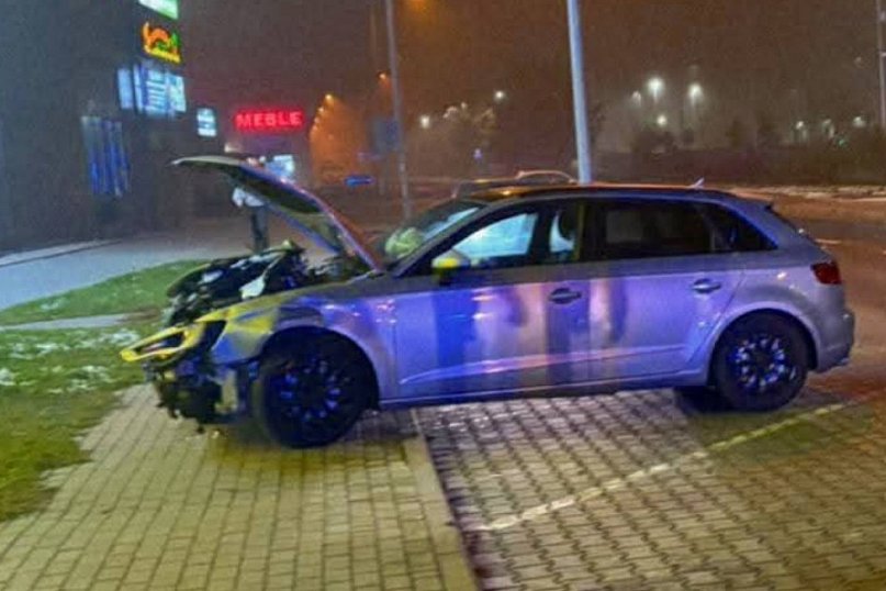 Nocna kolizja w Łowiczu