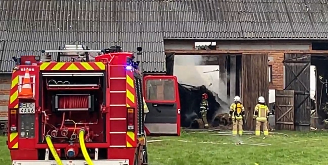 Pożar budynku gospdoarczego w Mastkach. fot. TK/NŁ